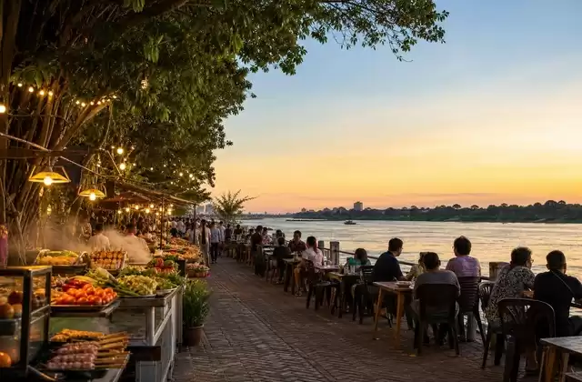 Paseo ribereño del Mekong
