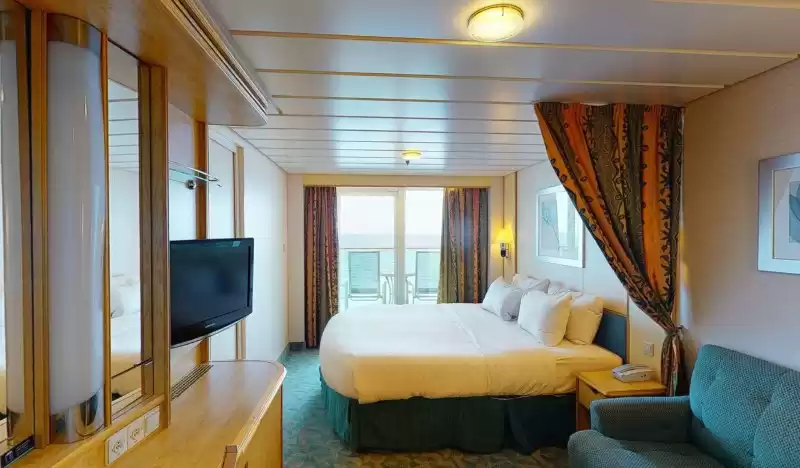 Cabina comunicada con vista al mar y balcón