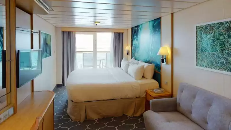 Cabina comunicada con vista al mar y balcón